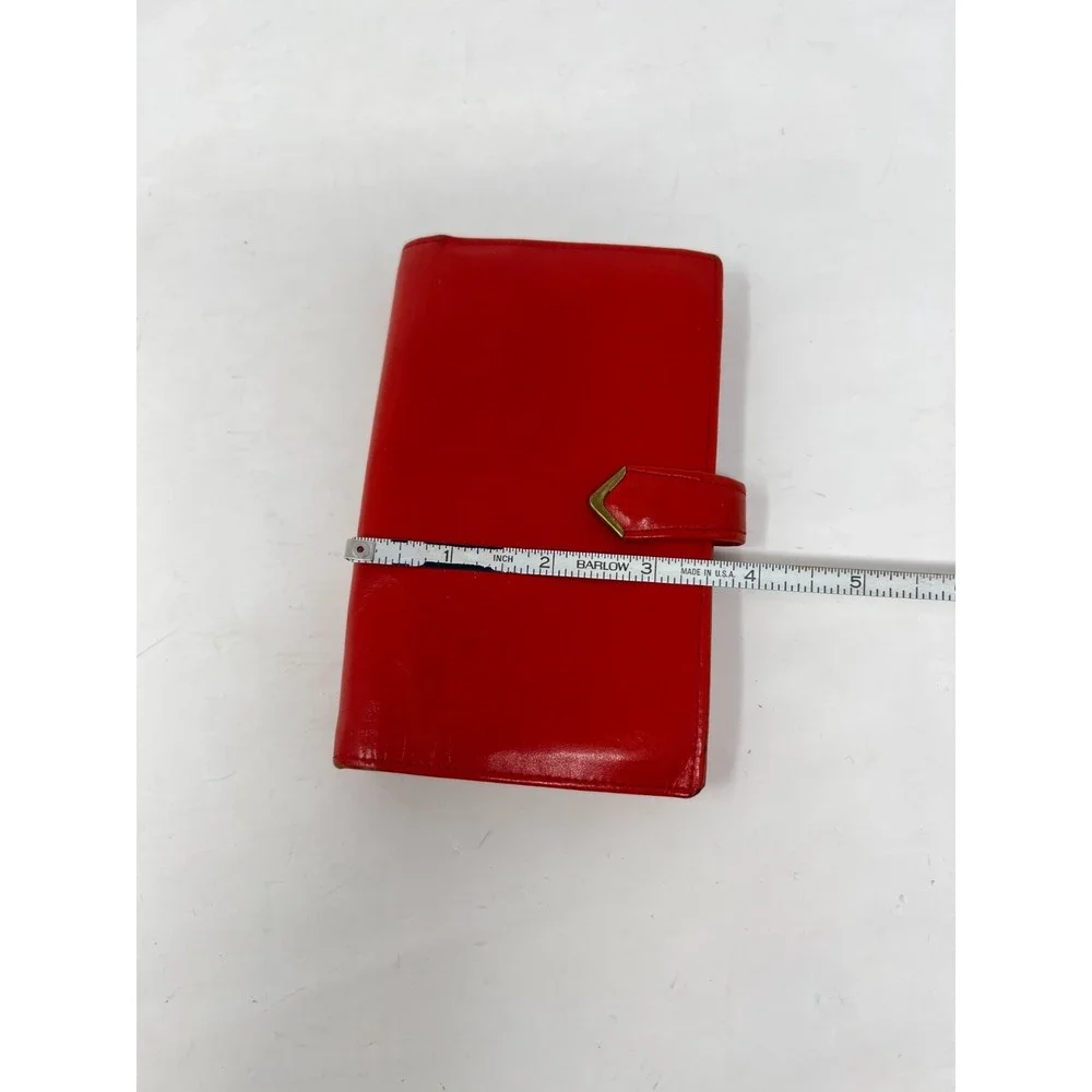 Vintage Rolfs Red Leather Wallet Coin Purse With Kiss Lock